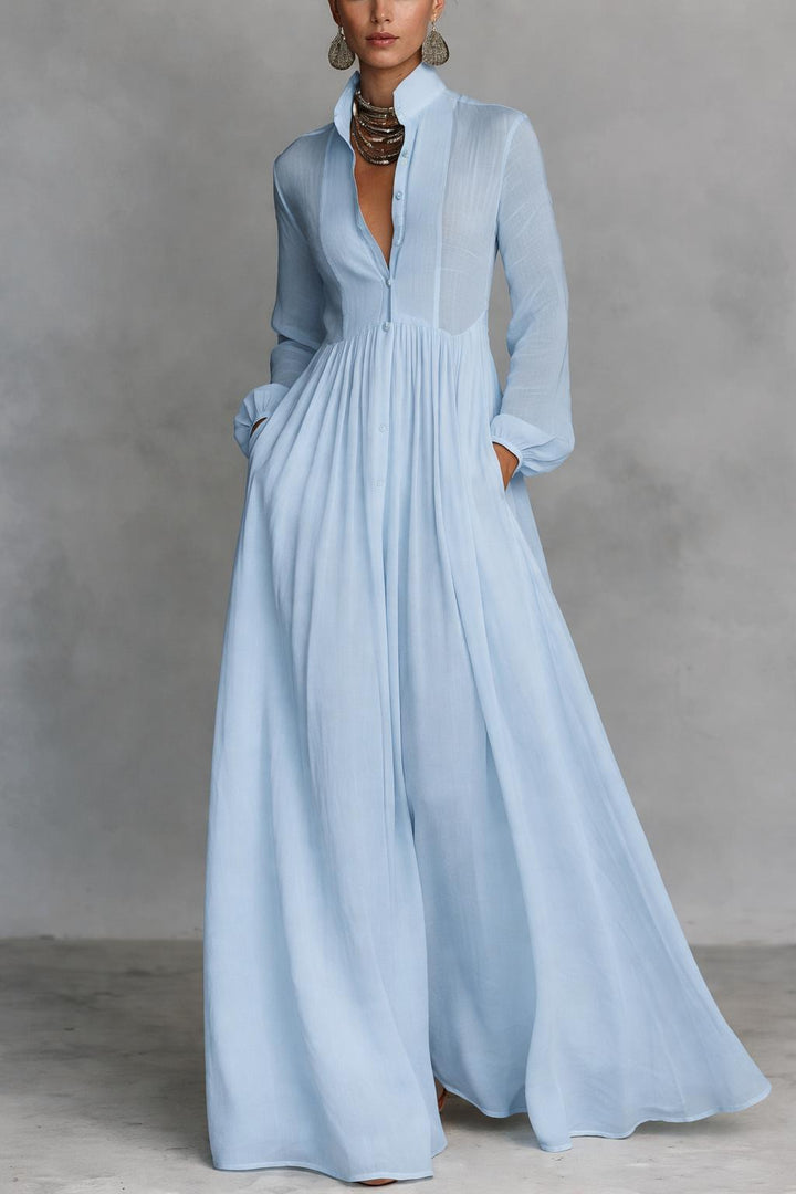 Aurora | Flowing Button-Front Maxi Dress