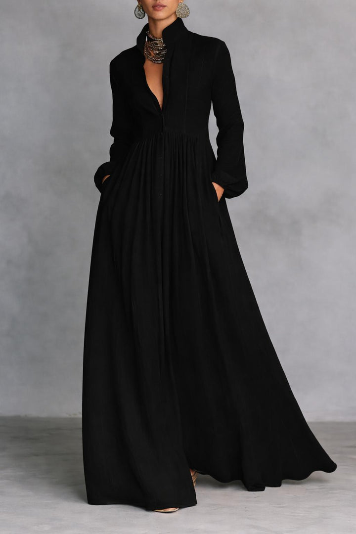 Aurora | Flowing Button-Front Maxi Dress