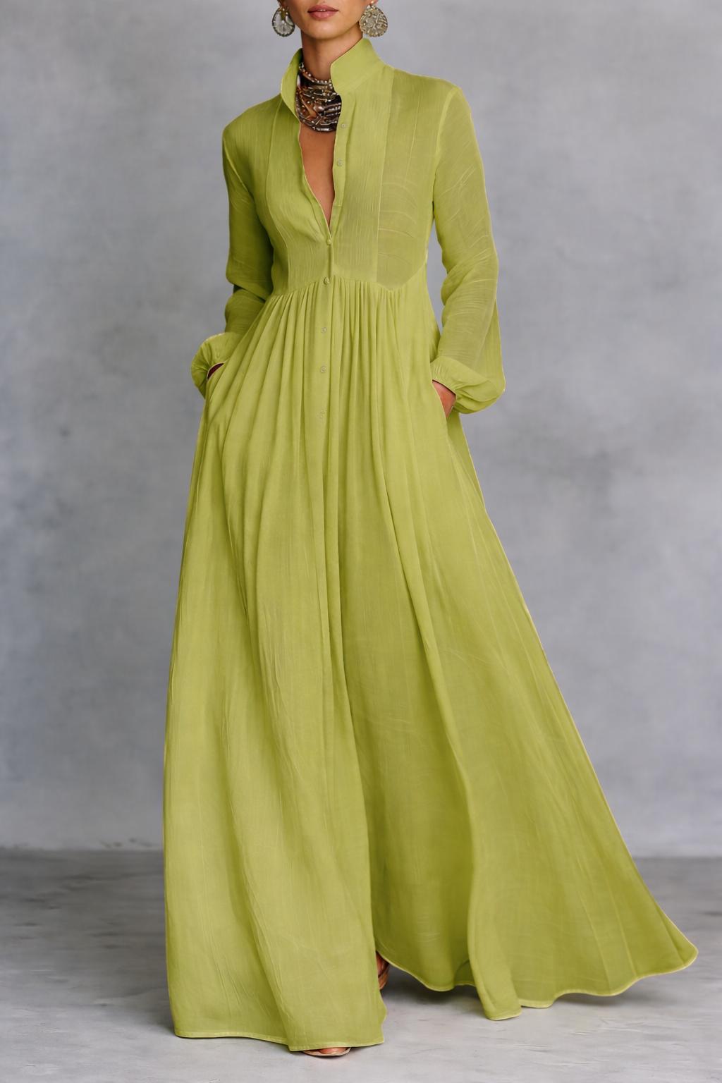 Aurora | Flowing Button-Front Maxi Dress