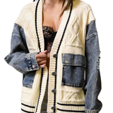 Marina | Relaxed Patchwork Knit Cardigan