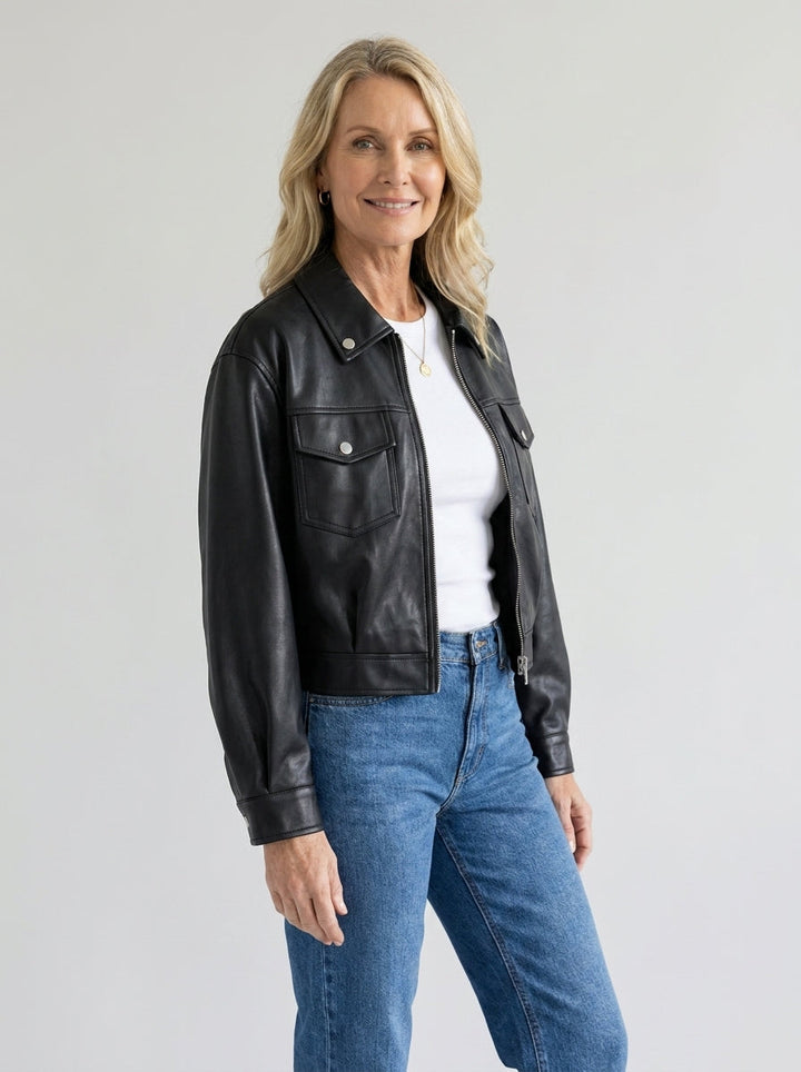 Gillian | Cropped Biker Jacket