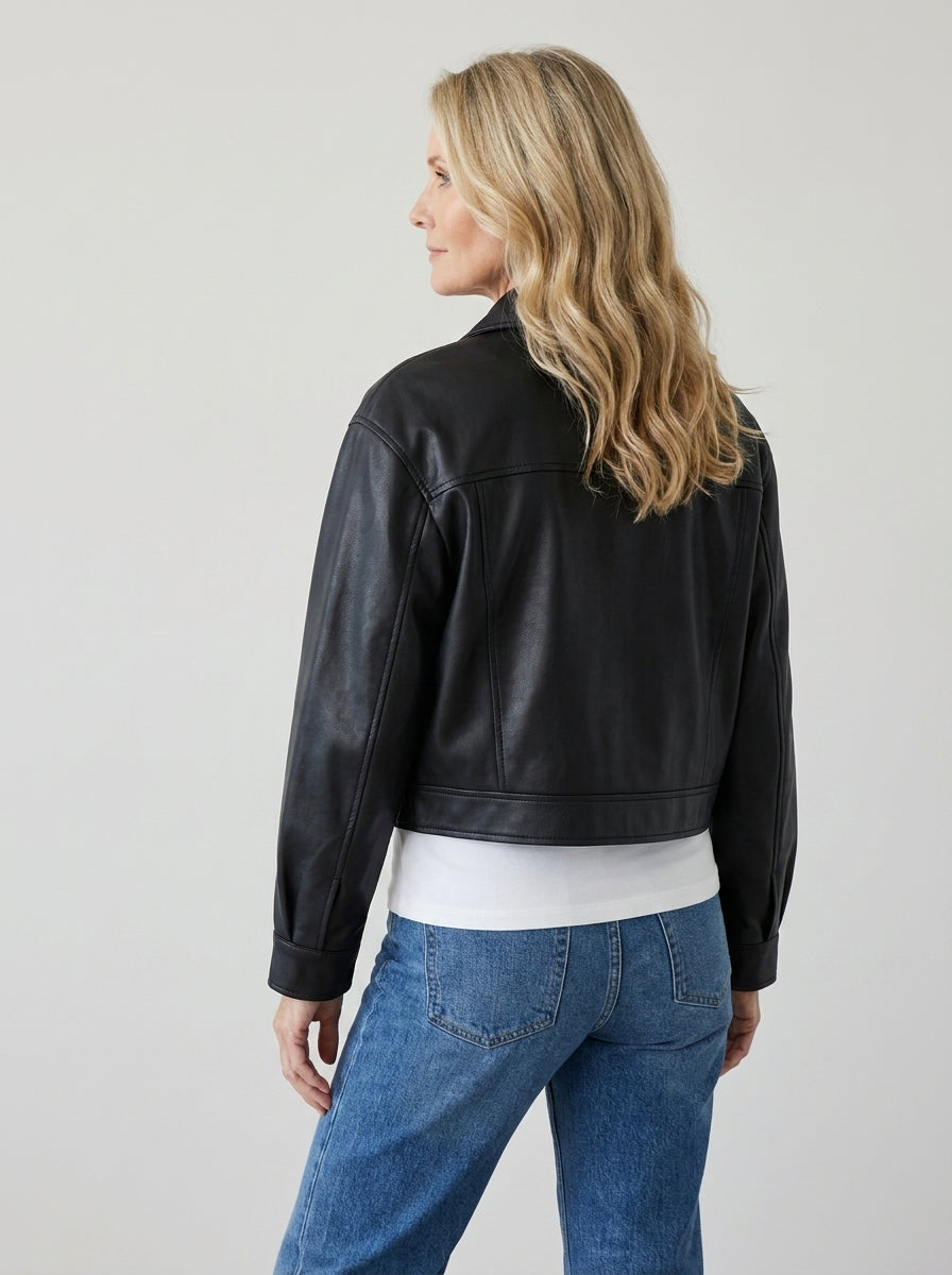 Gillian | Cropped Biker Jacket