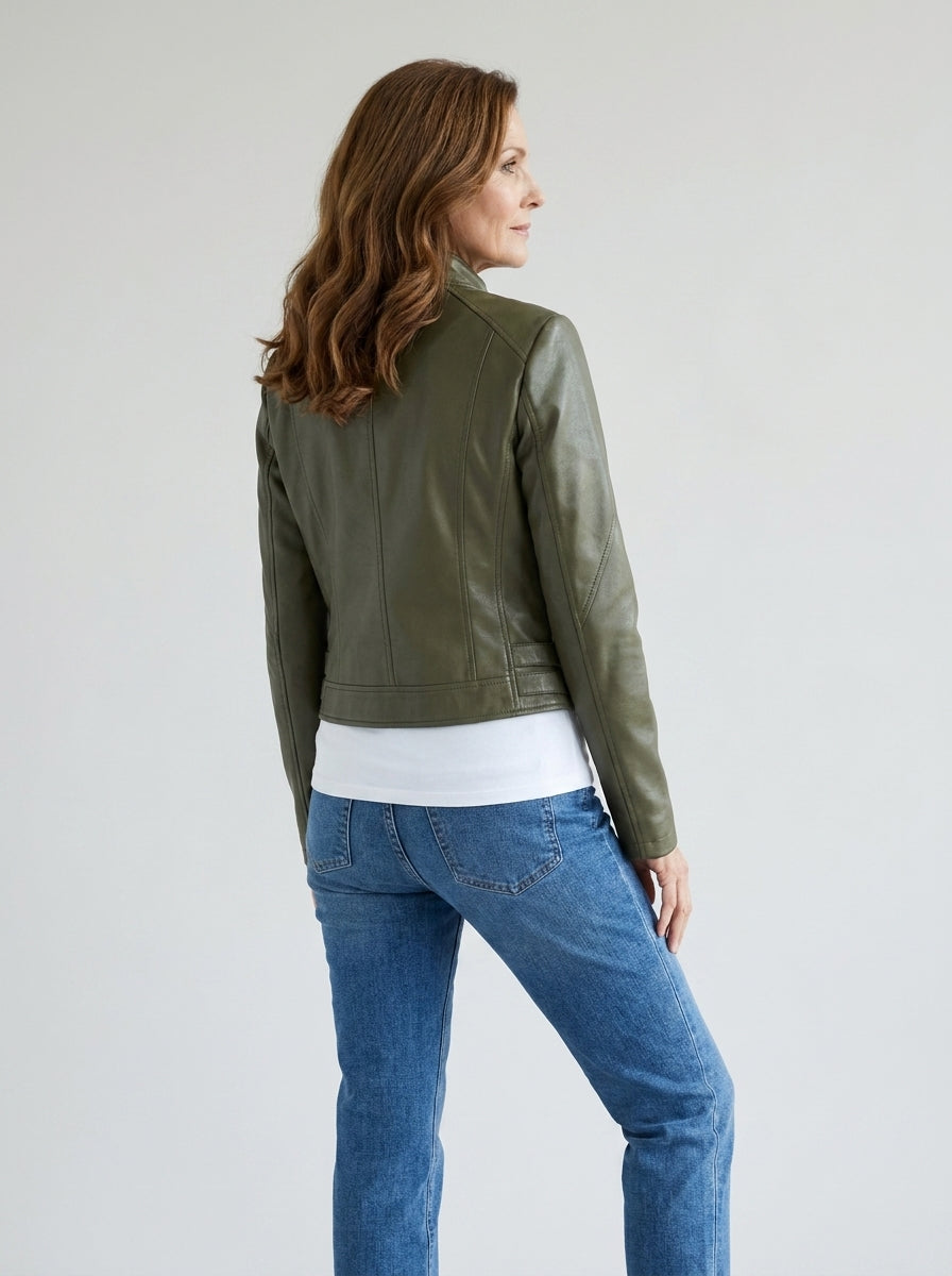 Lauren | Zip-Front Biker Jacket