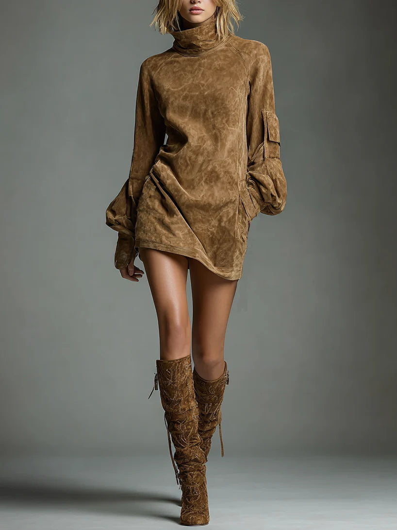 Georgiana | Vintage-Inspired Turtleneck Mini Dress