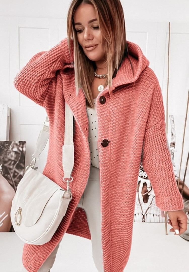 Maisie | Cosy Hooded Longline Cardigan