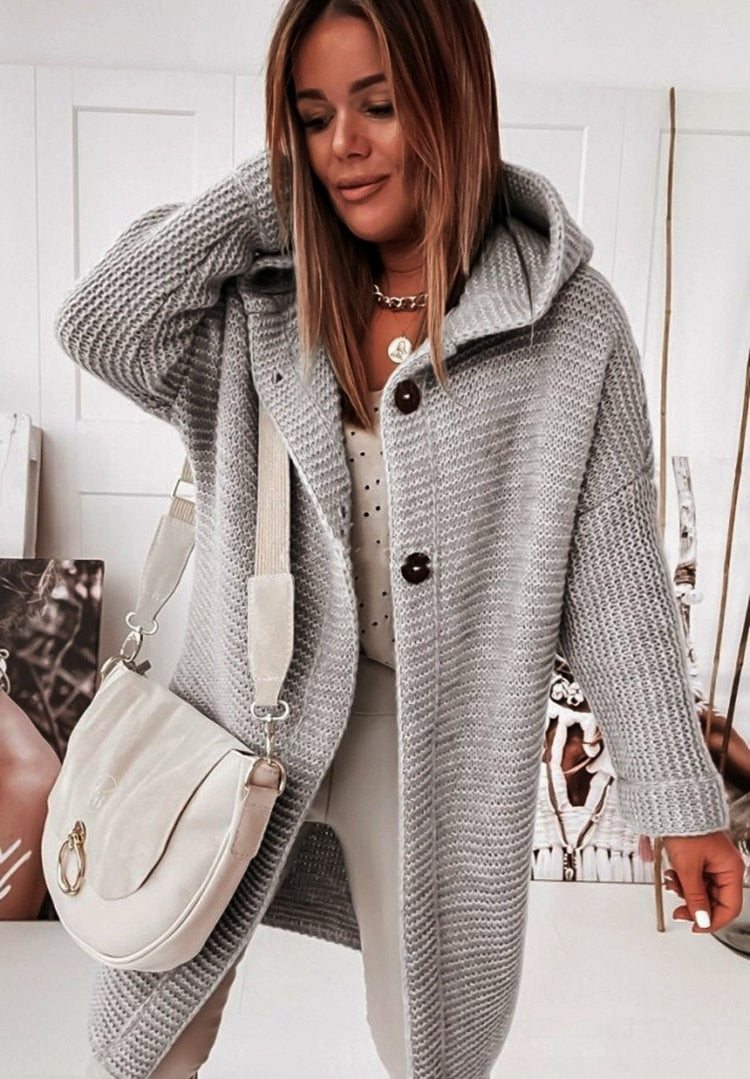 Maisie | Cosy Hooded Longline Cardigan