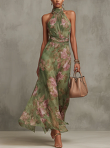 Juliana | Floral Halter Maxi Dress