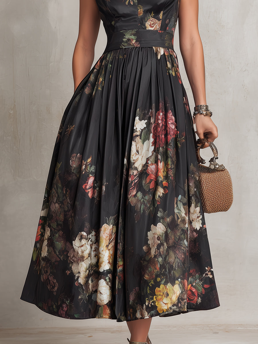 Eloise | Floral Pleated Midi Dress