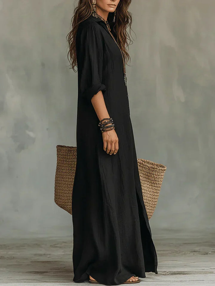 Regina | Relaxed Button-Front Maxi Dress