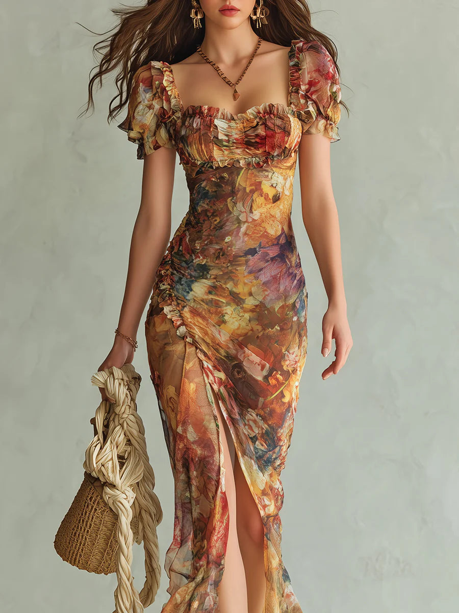 Camila | Painterly Floral Maxi Dress