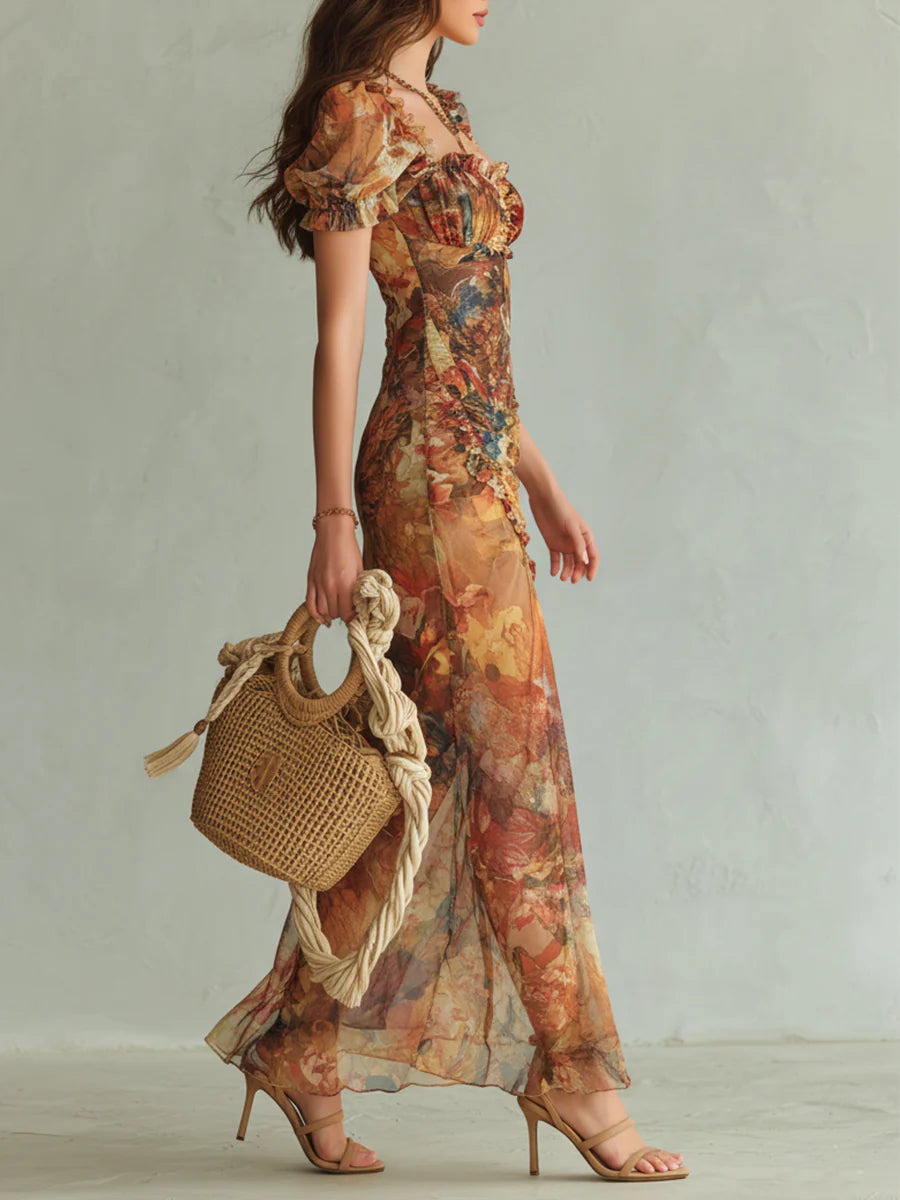 Camila | Painterly Floral Maxi Dress