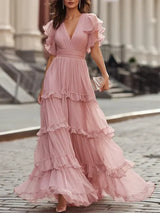 Ingrid | Tiered Ruffle Evening Gown