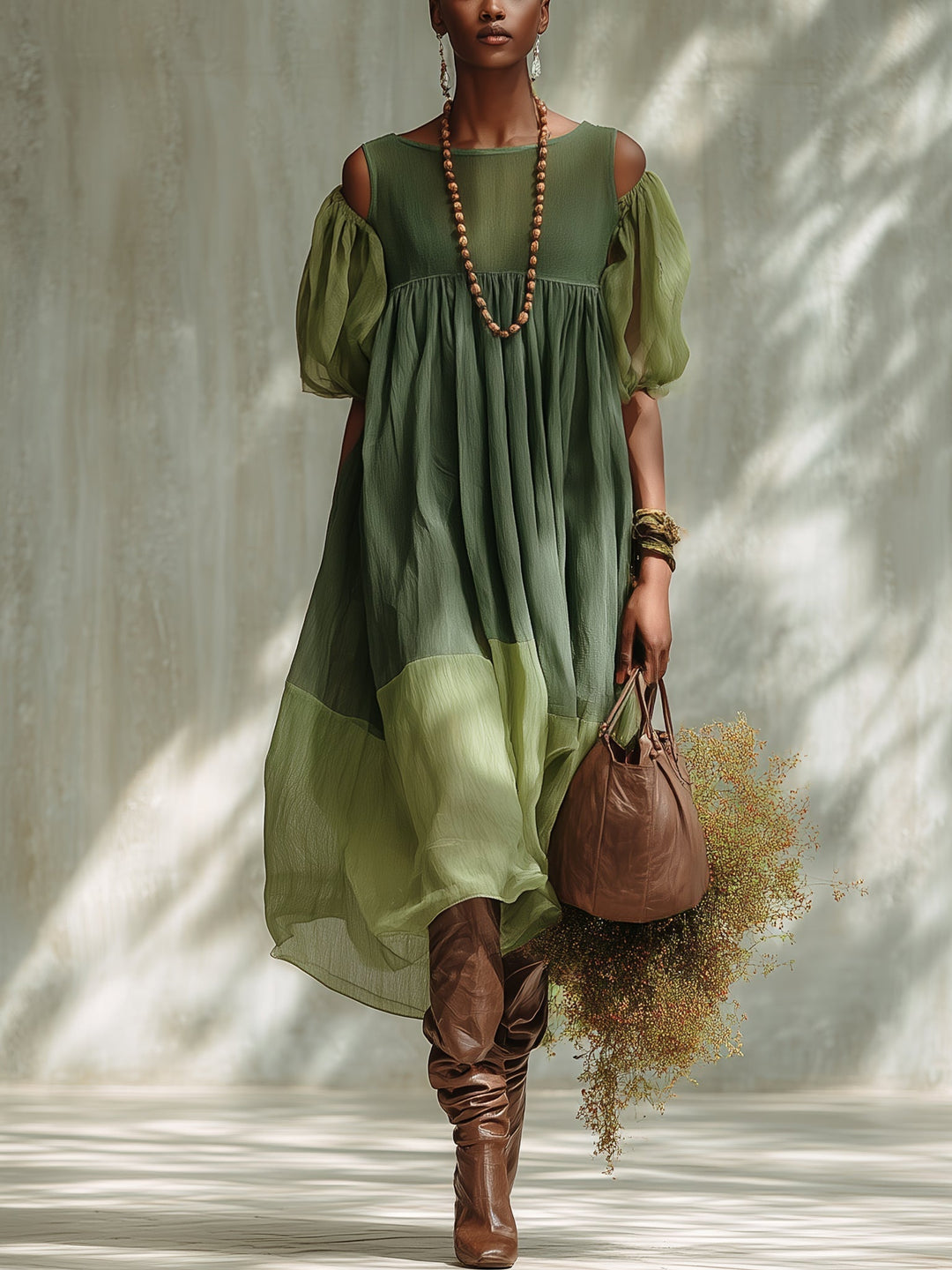 Carmen | Flowing Off-Shoulder Midi Dress