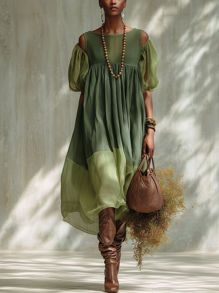 Carmen | Flowing Off-Shoulder Midi Dress
