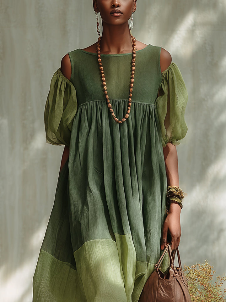 Carmen | Flowing Off-Shoulder Midi Dress