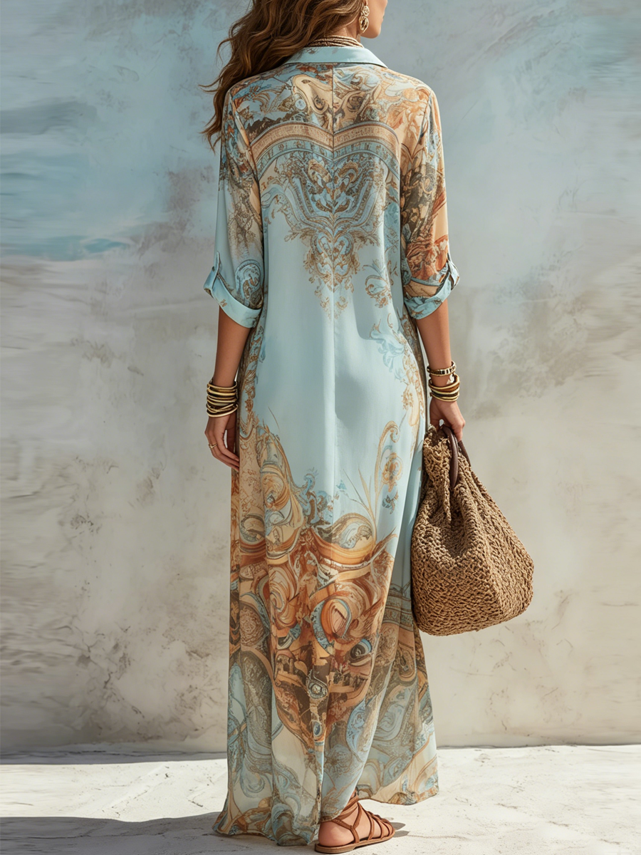 Isabeau | Artful Print Shirt Dress