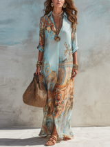 Isabeau | Artful Print Shirt Dress