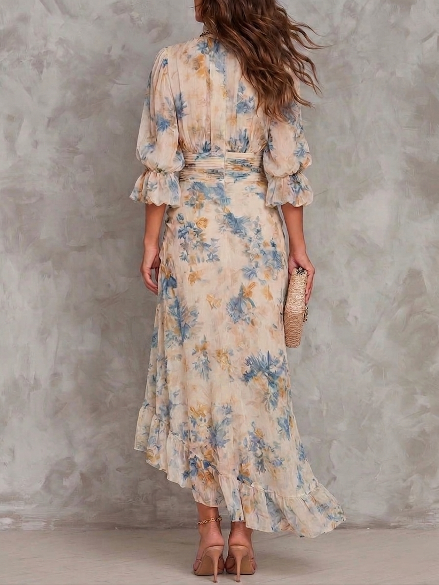 Valentina | Ruffled Floral Maxi Dress