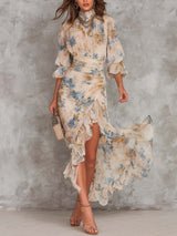 Elise | Ruffled Floral Maxi Dress