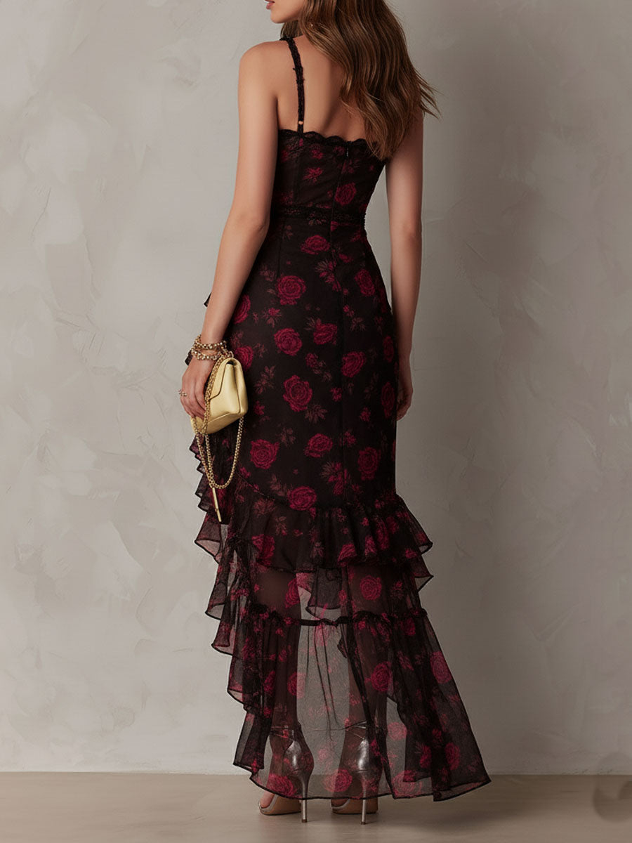 Isadora | Floral Ruffle-Hem Dress