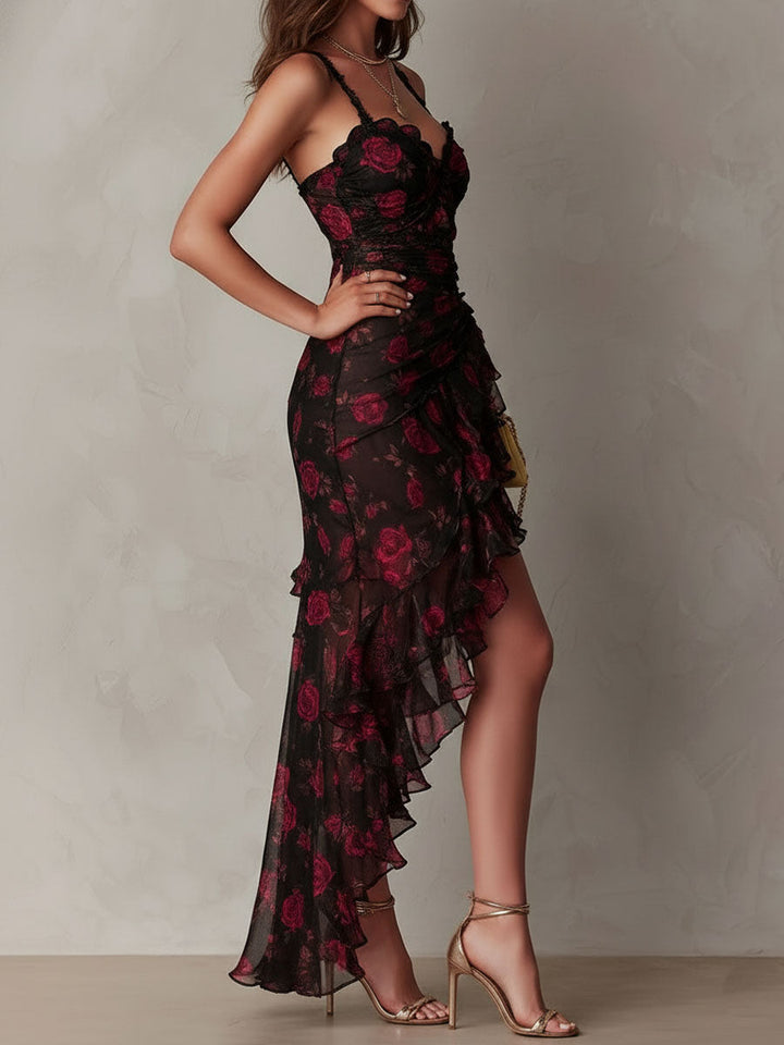 Isadora | Floral Ruffle-Hem Dress