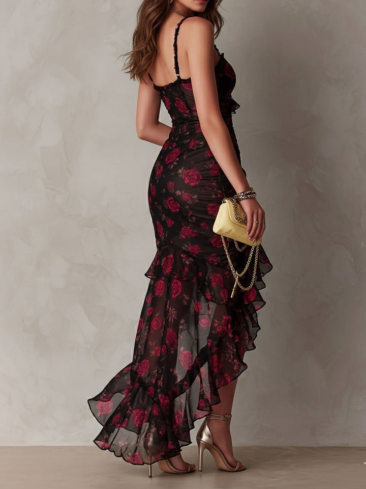 Isadora | Floral Ruffle-Hem Dress
