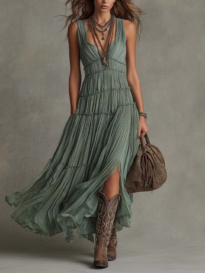 Aurora | Tiered Sleeveless Maxi Dress