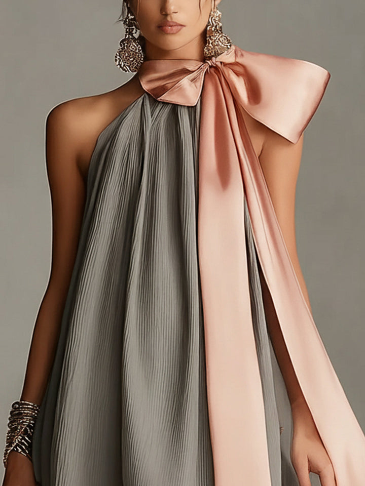 Calla | Flowing Bow-Detail Mini Dress