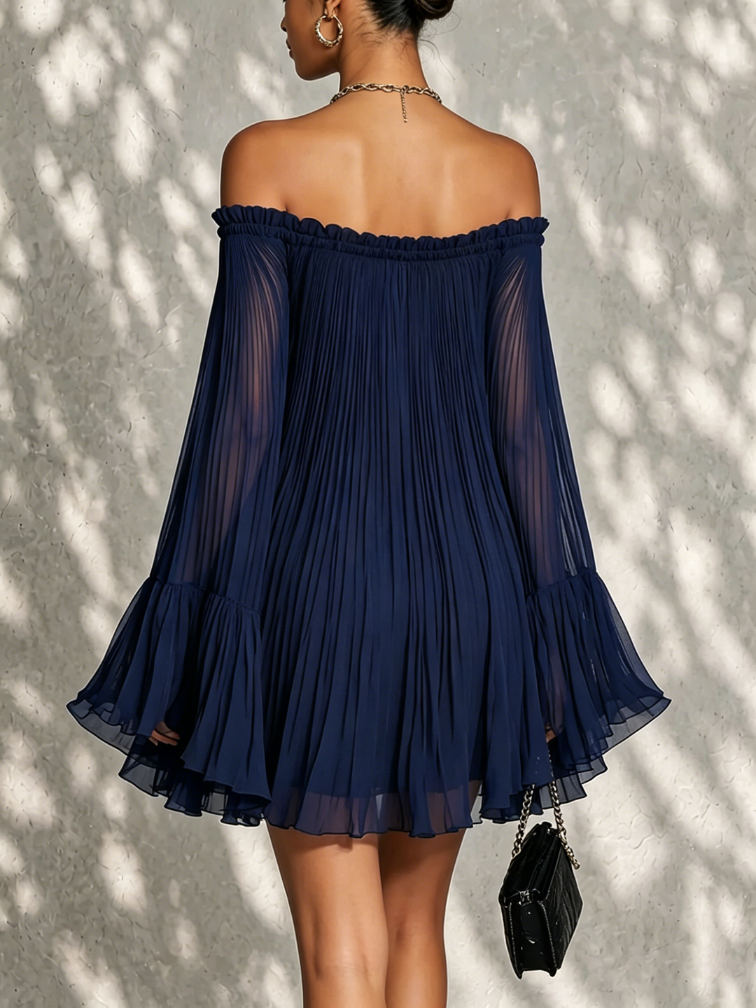 Marceline | Off-Shoulder Pleated Mini Dress