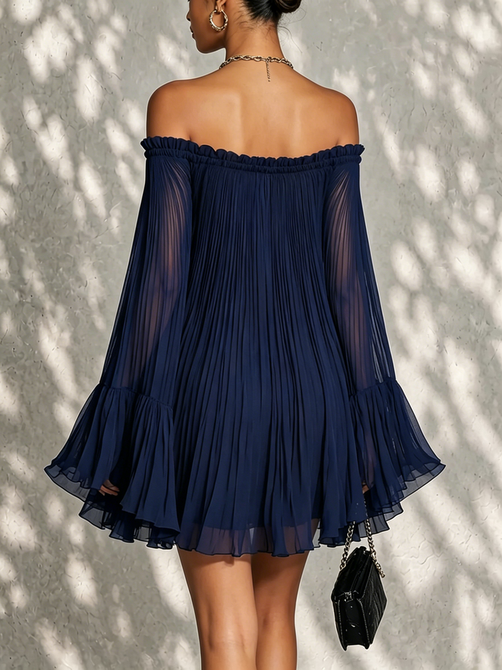 Marceline | Off-Shoulder Pleated Mini Dress