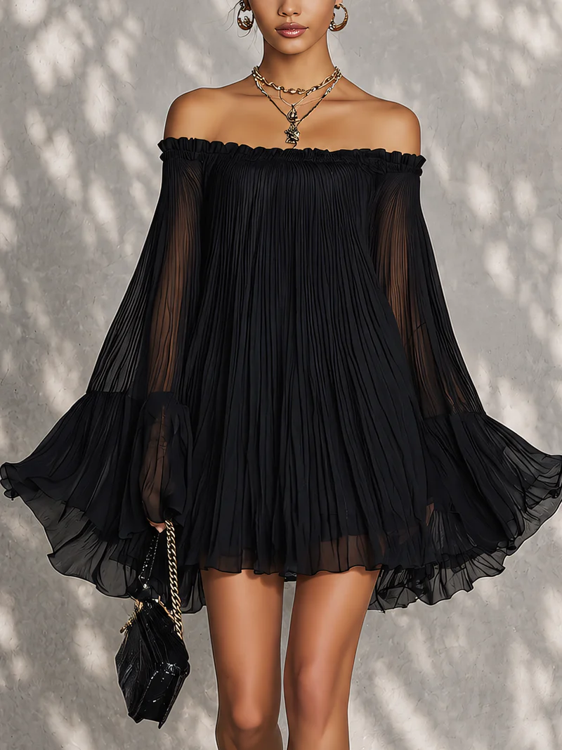 Valentina | Flowing Off-Shoulder Mini Dress