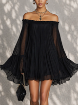 Valentina | Flowing Off-Shoulder Mini Dress