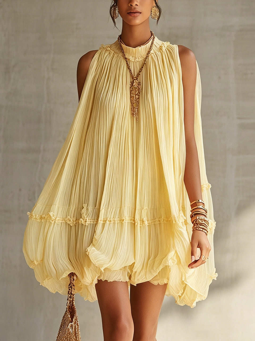 Isabeau | Ruffled Halter Mini Dress
