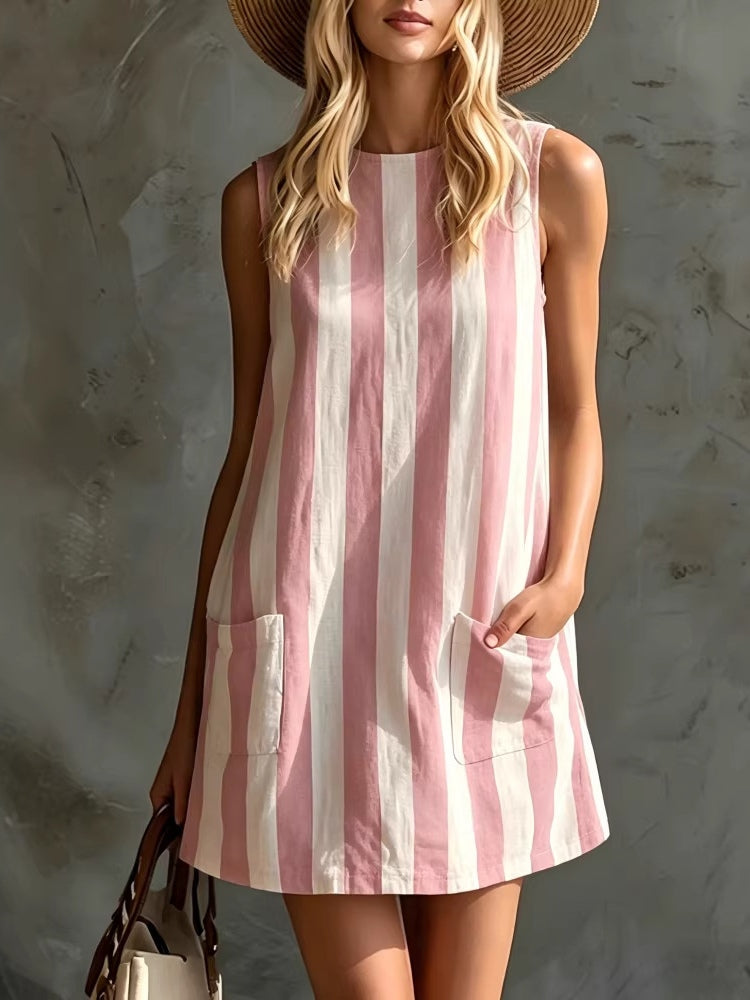 Greer | Breezy Striped Sleeveless Mini Dress