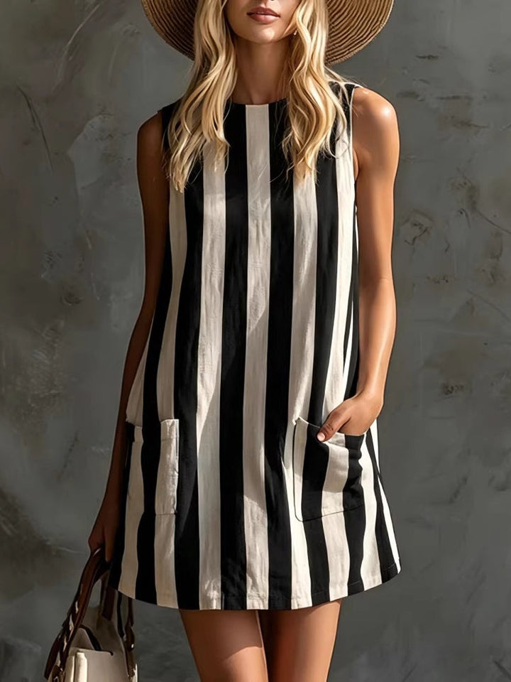Greer | Breezy Striped Sleeveless Mini Dress