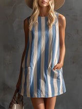 Greer | Breezy Striped Sleeveless Mini Dress