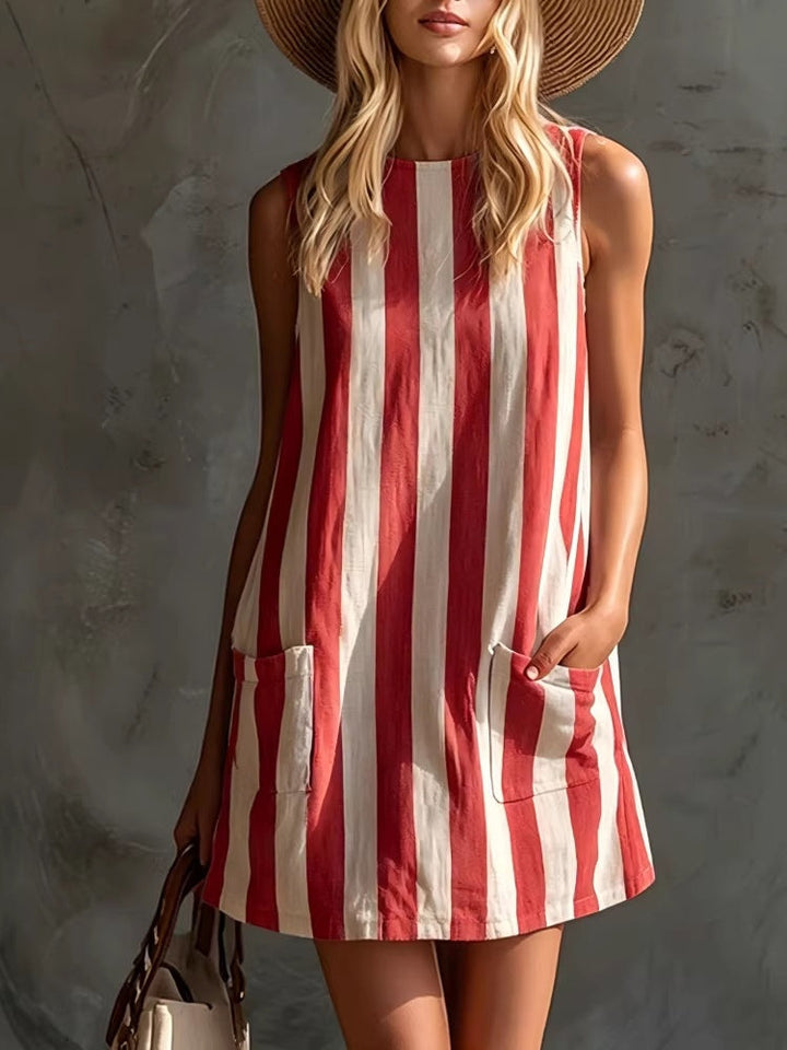 Greer | Breezy Striped Sleeveless Mini Dress
