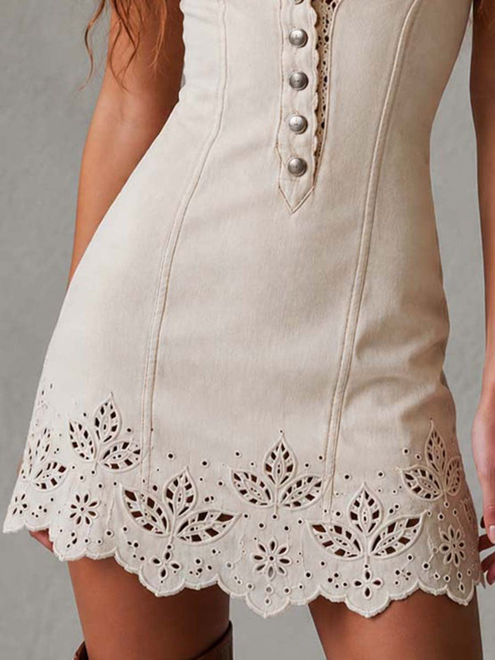 Annora | Scalloped Eyelet Mini Dress