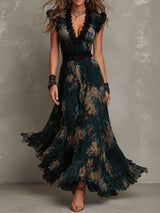 Juliette | Floral Lace-Trim Maxi Dress