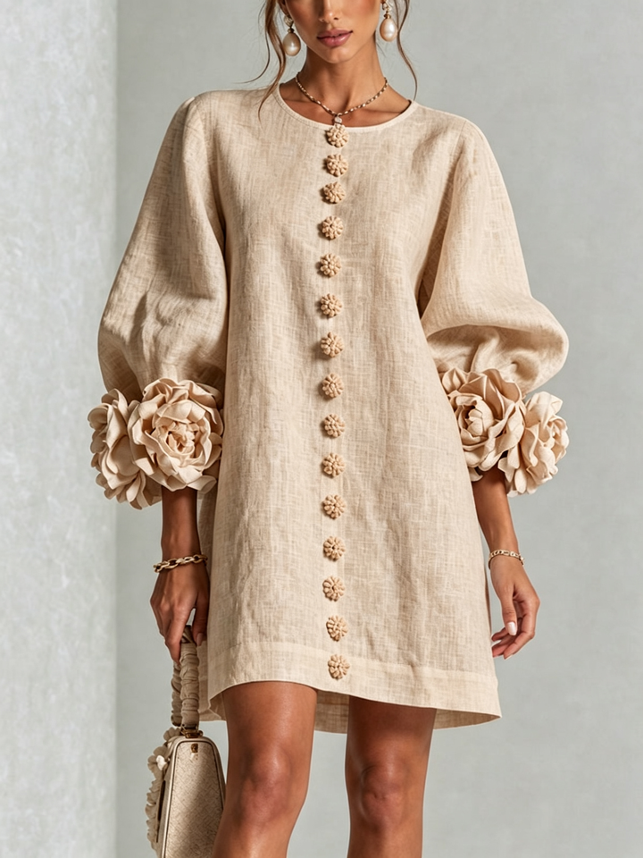 Amabel | Floral-Trimmed Mini Dress