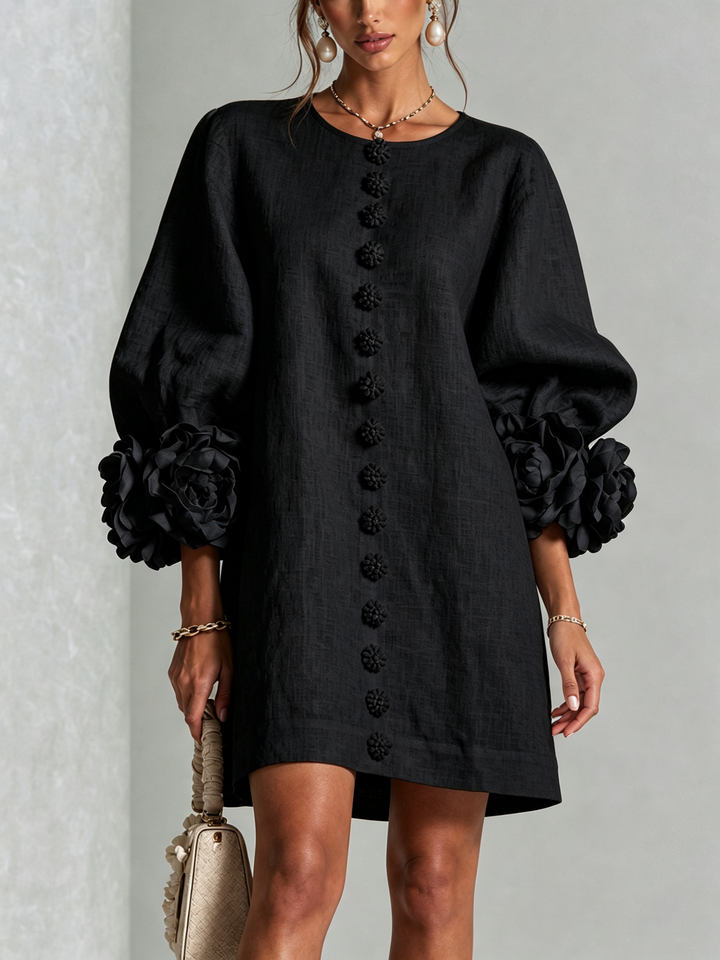 Amabel | Floral-Trimmed Mini Dress
