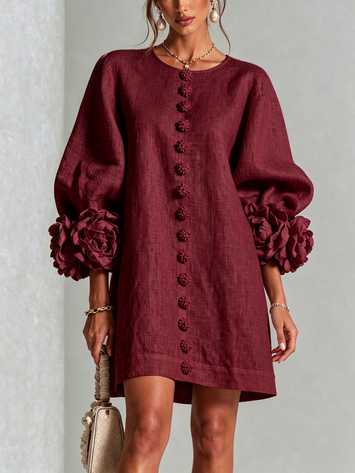 Amabel | Floral-Trimmed Mini Dress