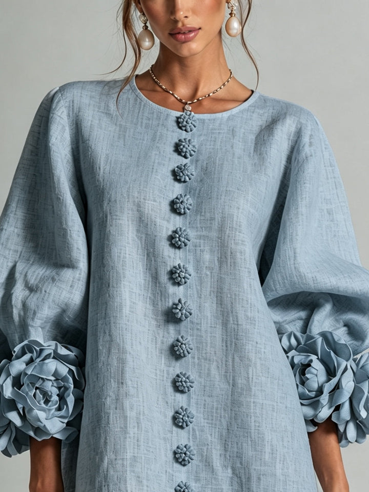 Anneliese | Blossom-Cuff Button Mini Dress