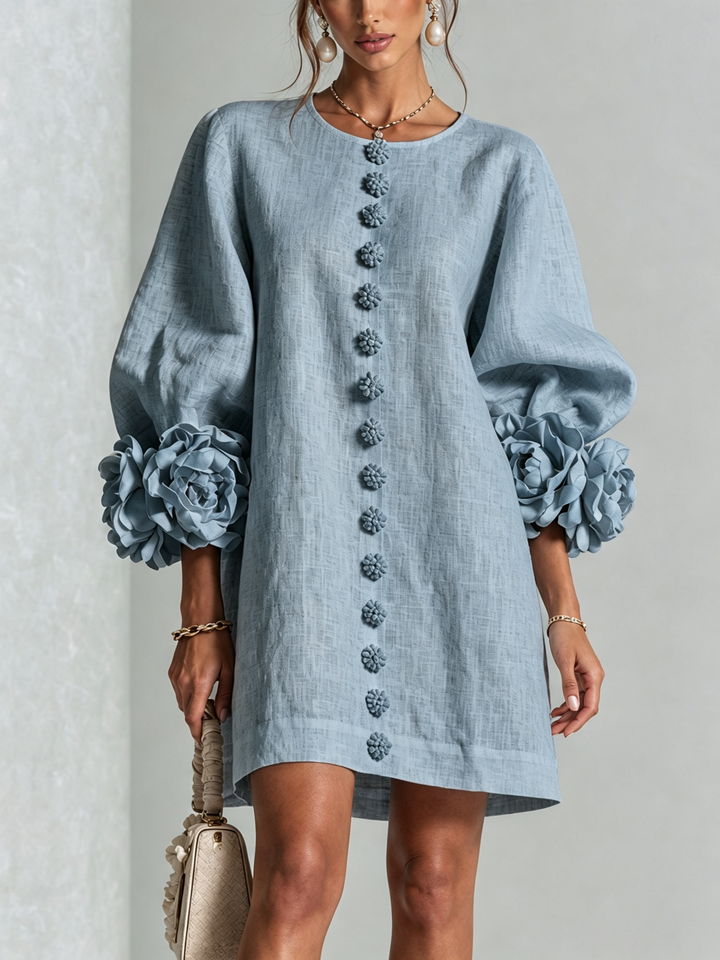 Anneliese | Blossom-Cuff Button Mini Dress
