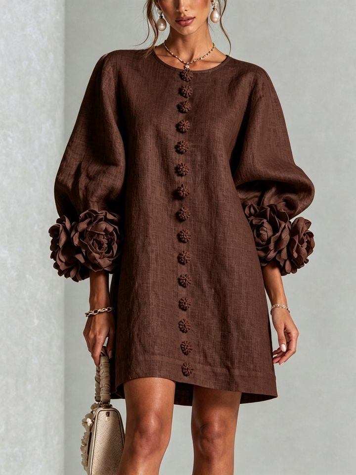 Amabel | Floral-Trimmed Mini Dress