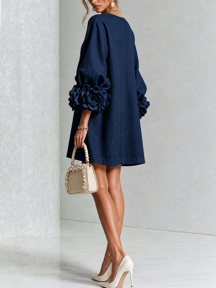 Amabel | Floral-Trimmed Mini Dress