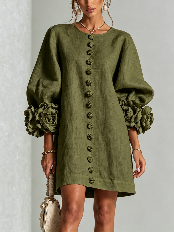 Amabel | Floral-Trimmed Mini Dress
