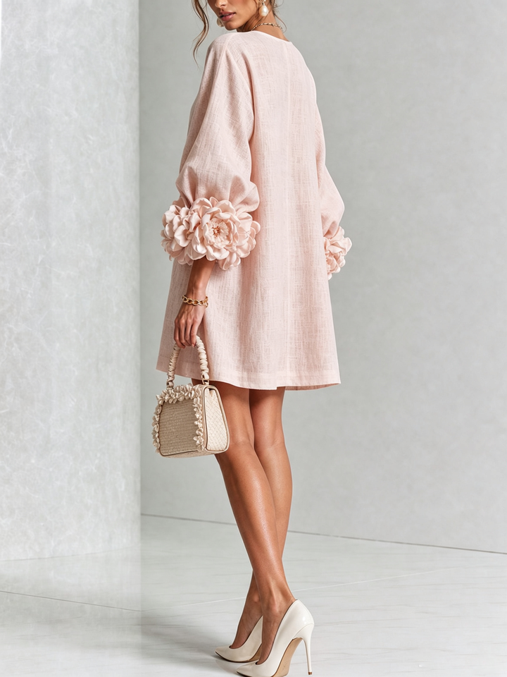 Amabel | Floral-Trimmed Mini Dress
