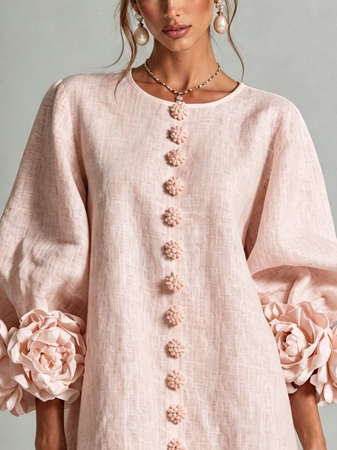Arabella | Floral-Cuff Mini Dress