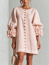 Arabella | Floral-Cuff Mini Dress